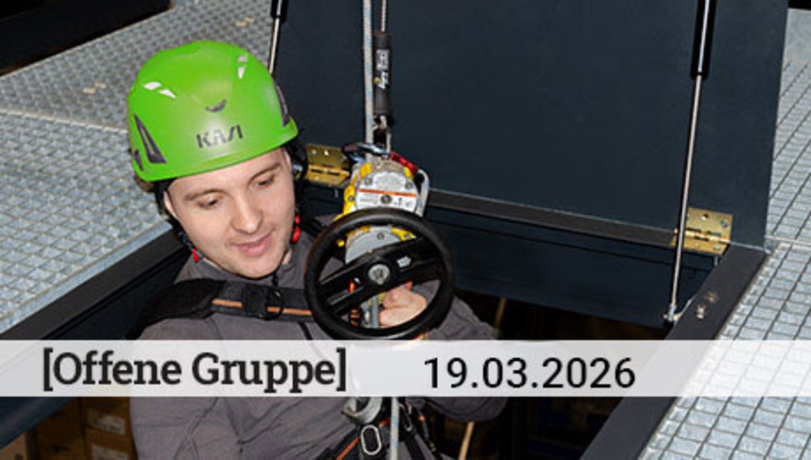 Abseilen in einen engen Raum