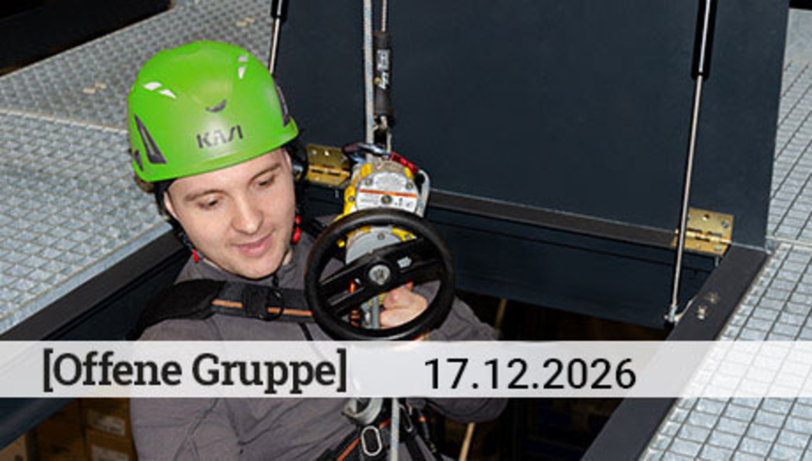 Abseilen in einen engen Raum