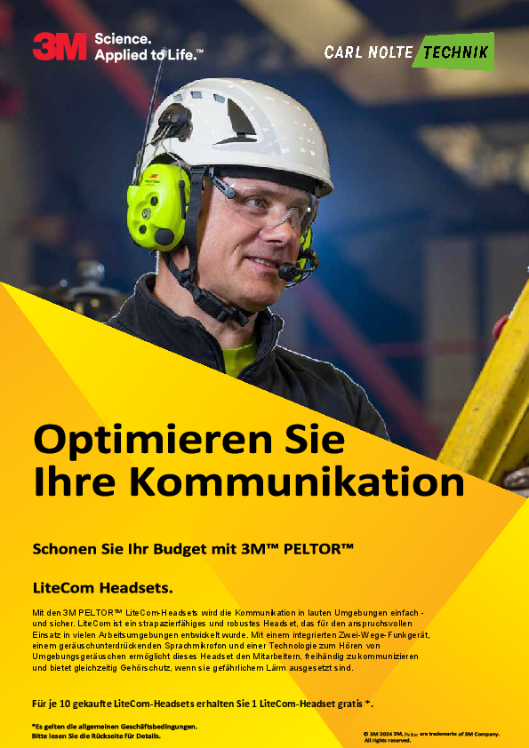 Flyer 3M Peltor Gehörschutz